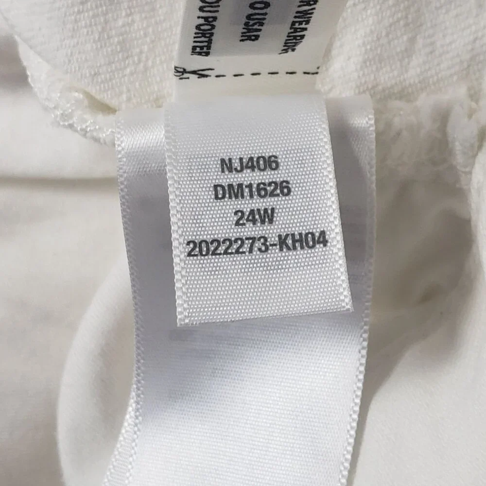 Madewell The Plus Perfect Vintage Wide-Leg Crop Jeans Womens Size 24W Tile White - Picture 12 of 16